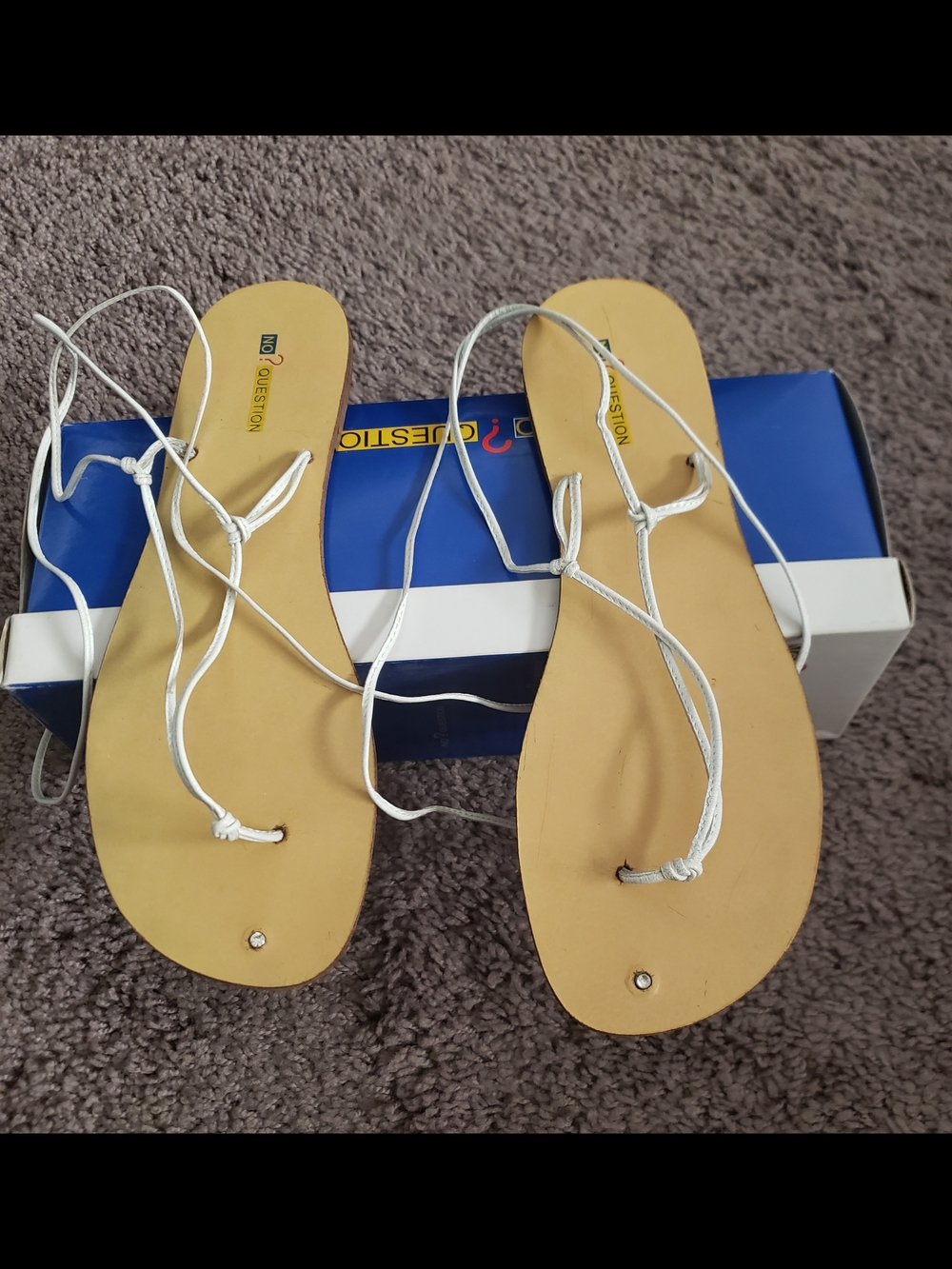 White Strappy Flat Sandals